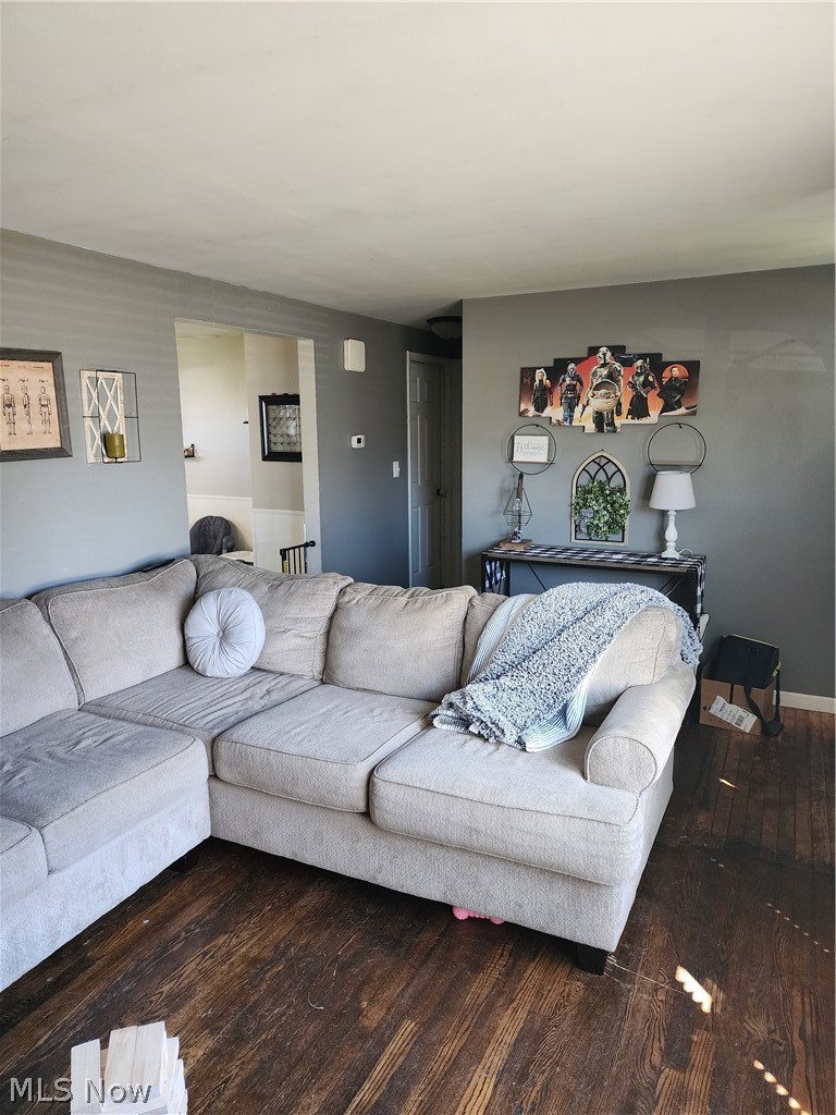3860 Burkey Road Youngstown, OH 44515 - Photo 6 of 19 Living room featuring dark hardwood / wood-style flooring
