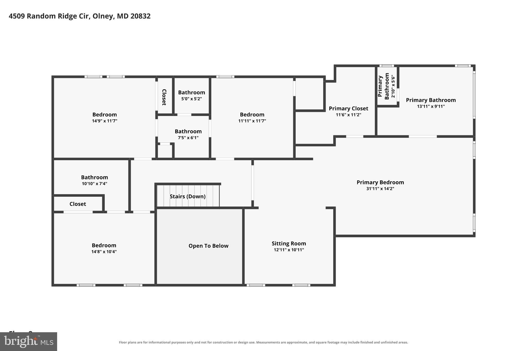 4509 Random Ridge Circle Olney, MD 20832 - Photo 56 of 57 Upper Level Floor Plan