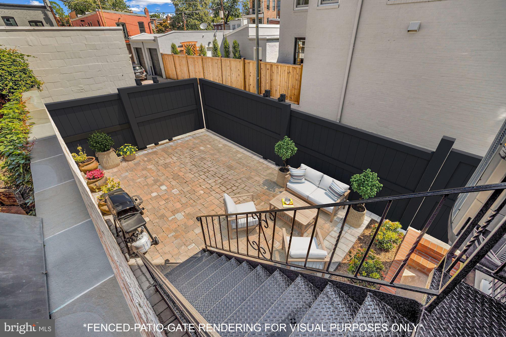 314 A Street Northeast Washington, DC 20002 - Photo 14 of 40 *Rendering* Rear Garden w/ Fence Concept