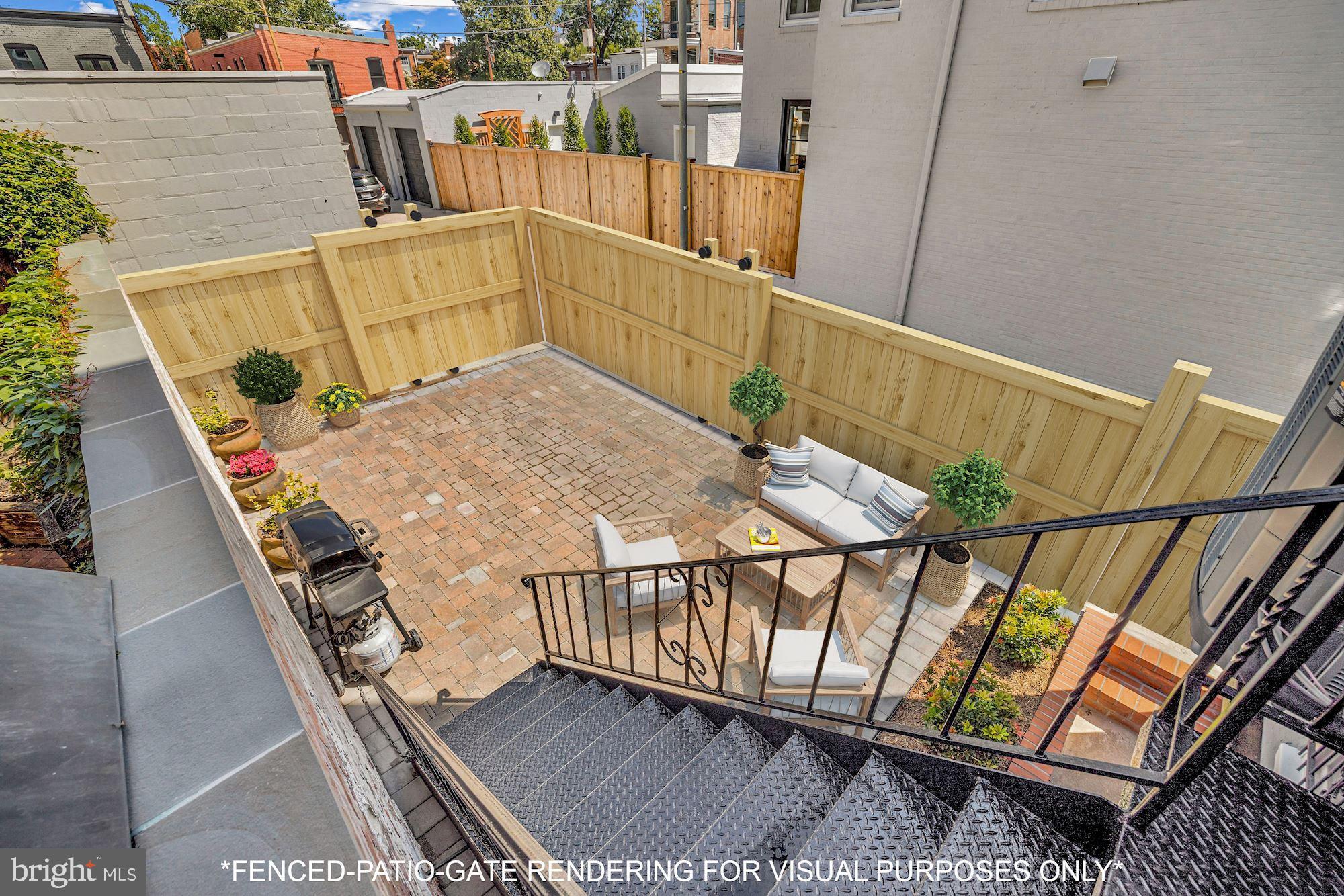 314 A Street Northeast Washington, DC 20002 - Photo 15 of 40 *Rendering* Rear Garden w/ Fence Concept