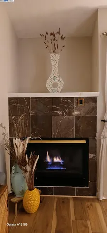 a close view of fireplace