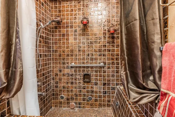 a bathroom with a shower