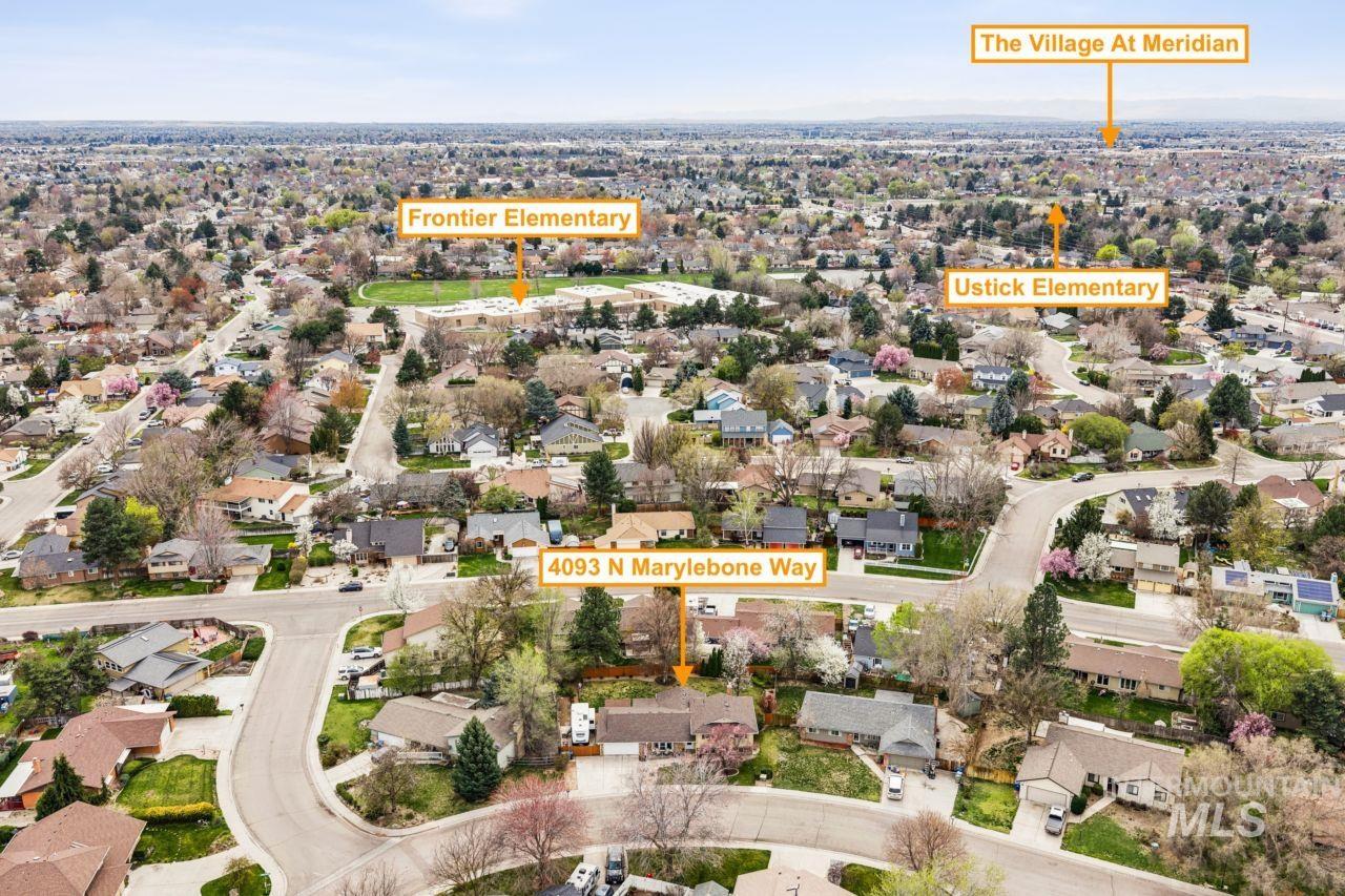 4093 North Marylebone Way Boise, ID 83713 - Photo 40 of 48 Aerial view of property and surrounding area featuring nearby suburban area