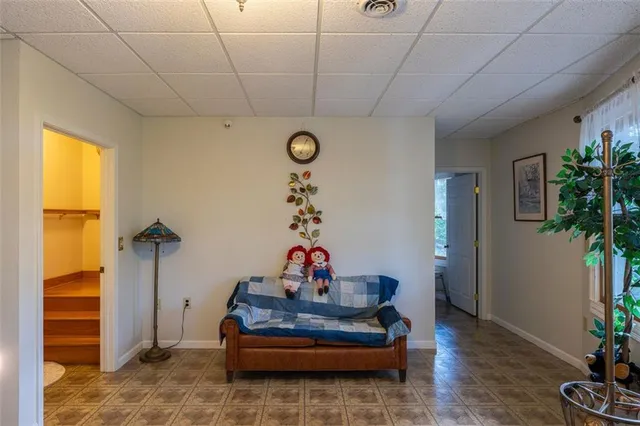 a living room with furniture