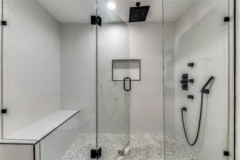 a bathroom with a shower