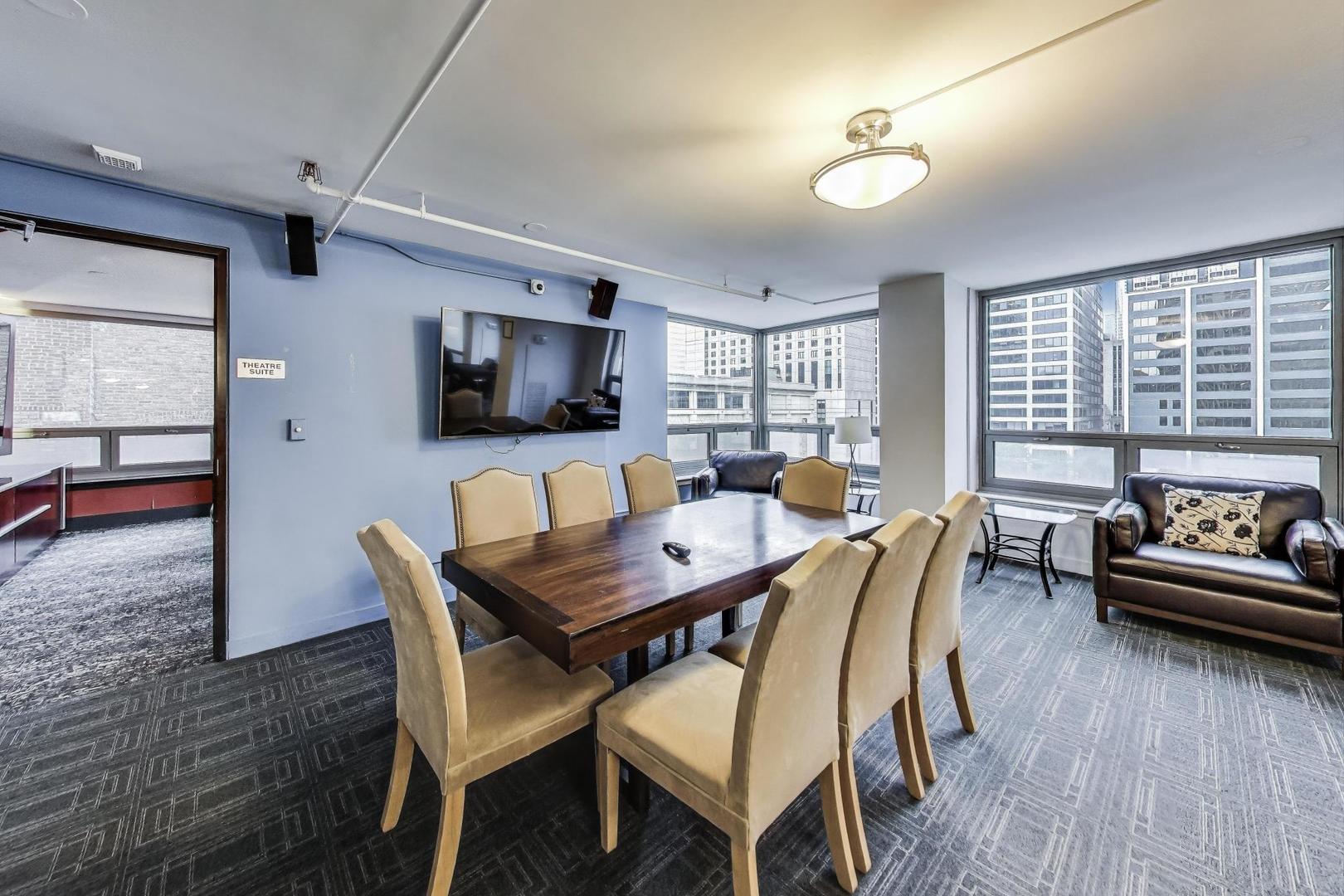 440 North Wabash Avenue, Unit 1605 Chicago, IL 60611 - Photo 45 of 53 a dining room with furniture and wooden floor