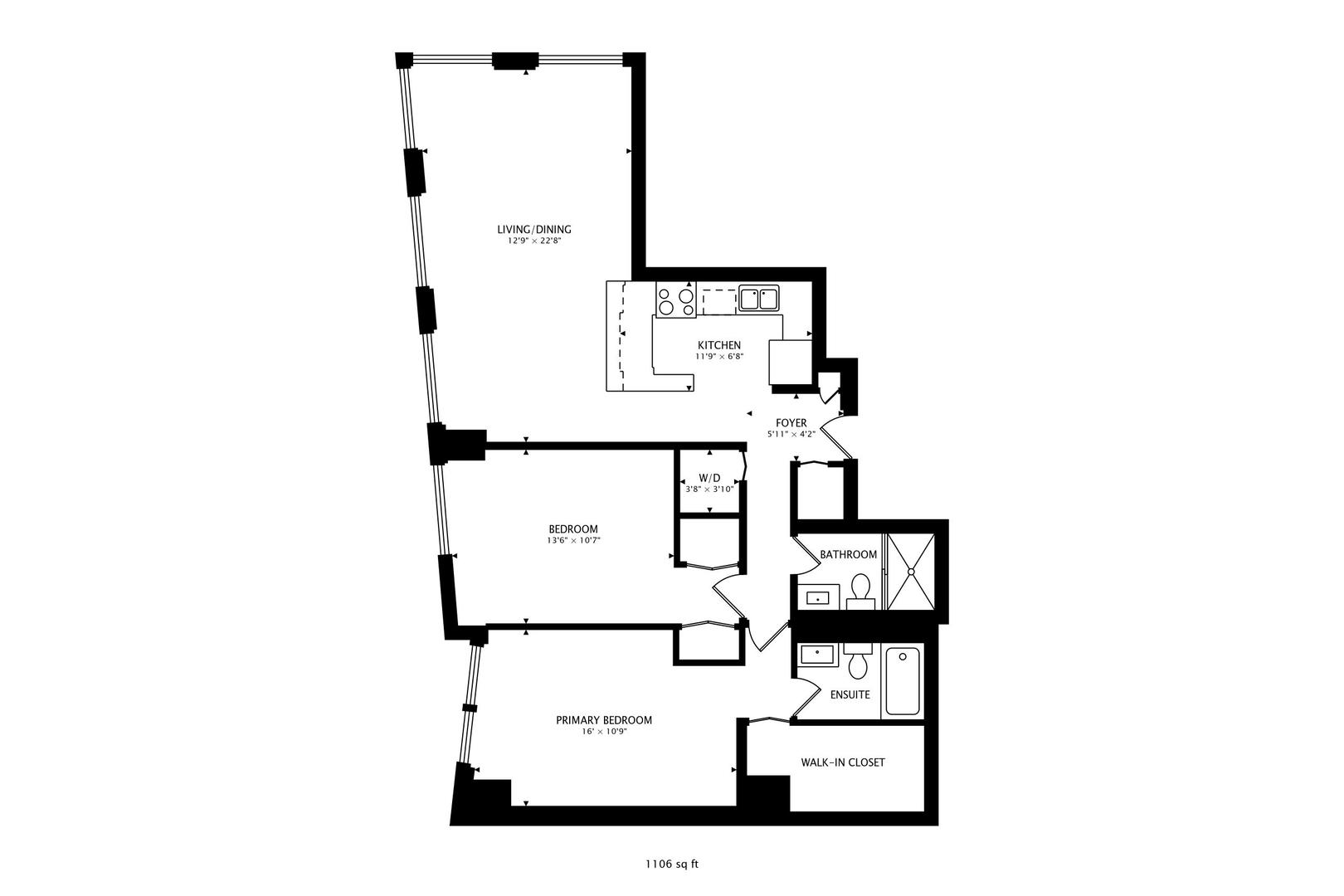 440 North Wabash Avenue, Unit 1605 Chicago, IL 60611 - Photo 53 of 53 a picture of a wall with a white wall and a large window