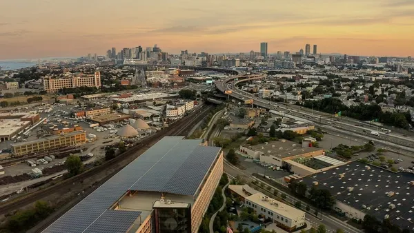 an aerial view of multiple house