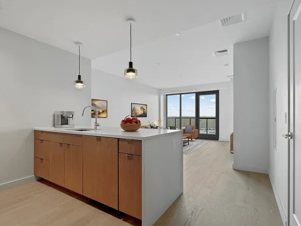 a view of center island in the kitchen