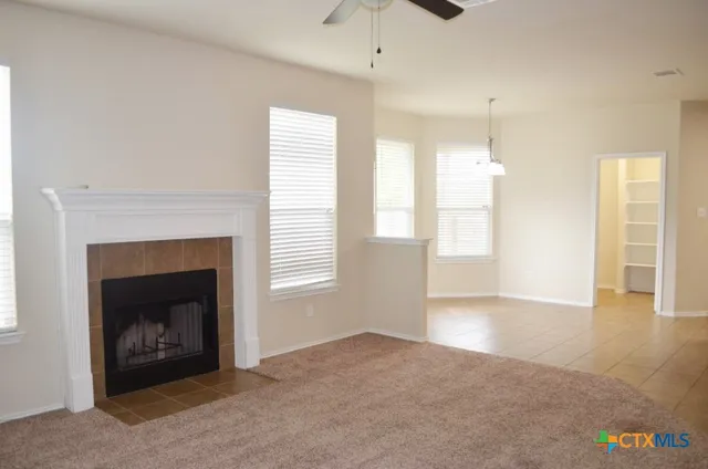 an empty room with a window