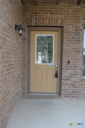a view of a door of a house
