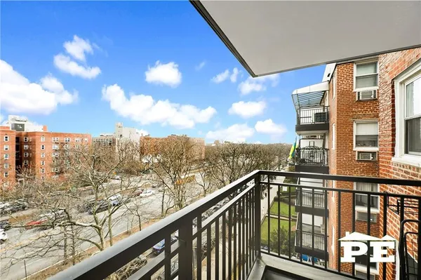 a view of a city from a balcony