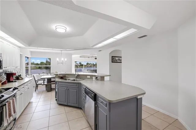 a kitchen with lots of counter top space