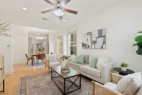 a living room with furniture