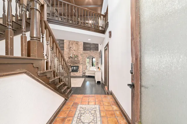 a view of a living room with a balcony