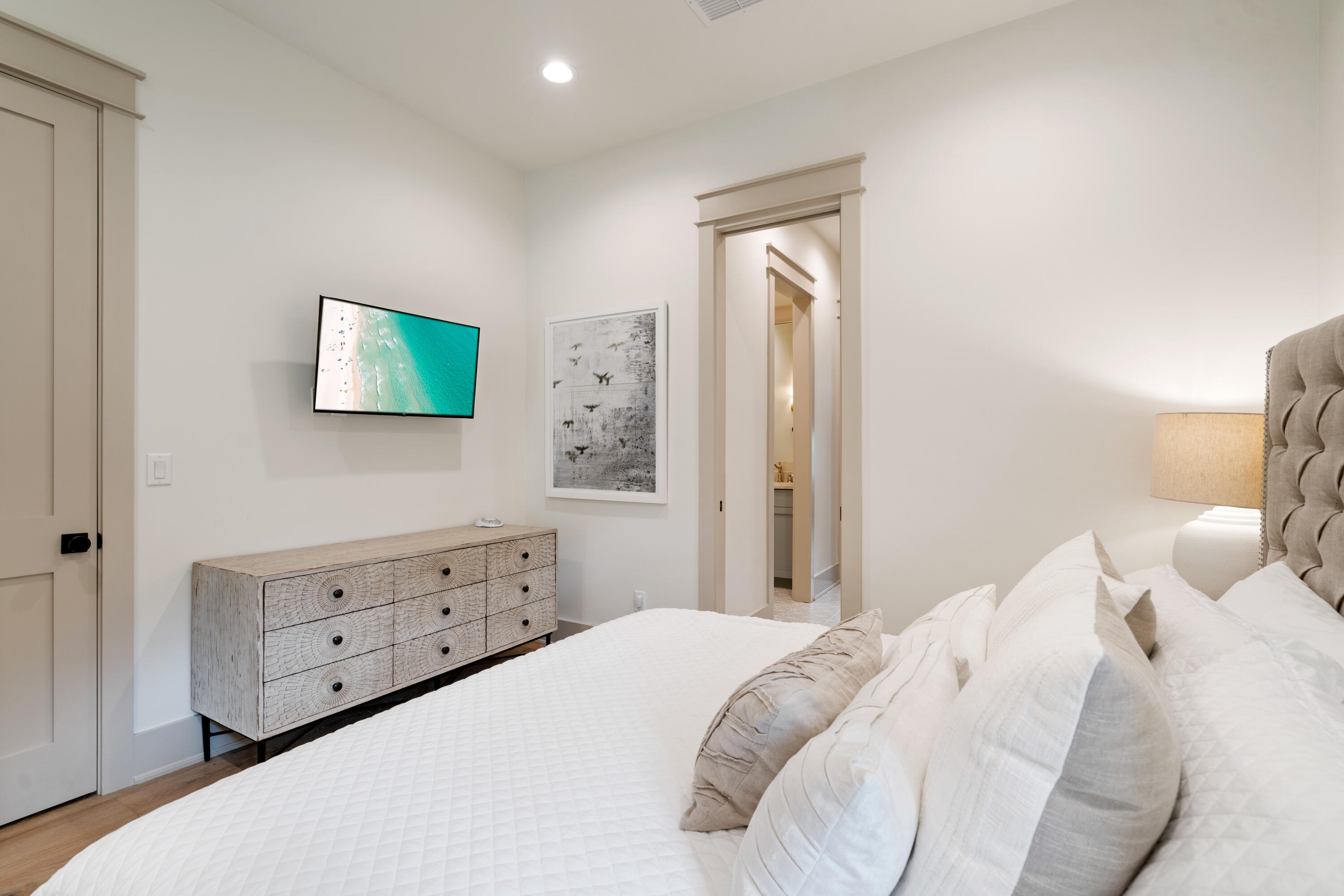 275 Clareon Dr Inlet Beach Inlet Beach, FL 32461 - Photo 51 of 76 a bedroom with a bed and a tv