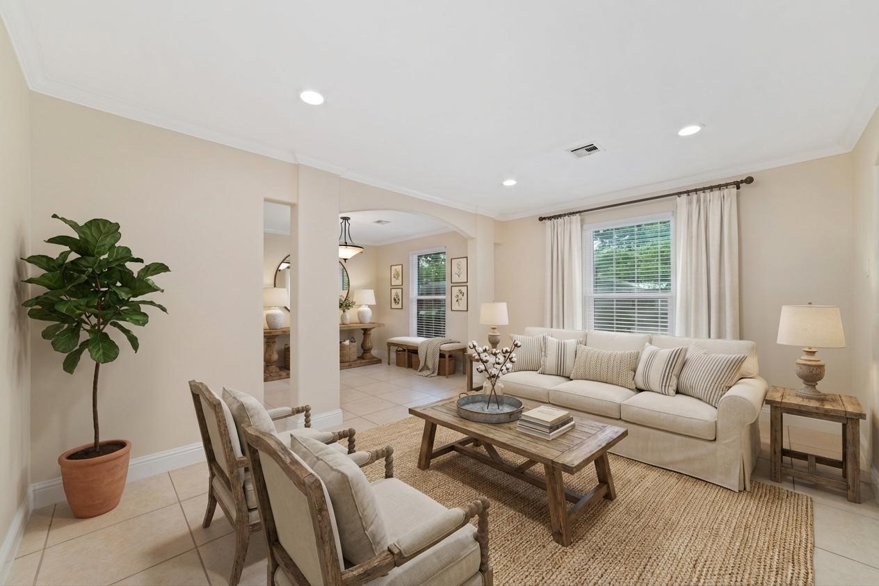 5643 Cheena Drive Houston, TX 77096 - Photo 5 of 32 a living room with furniture potted plant and a large window