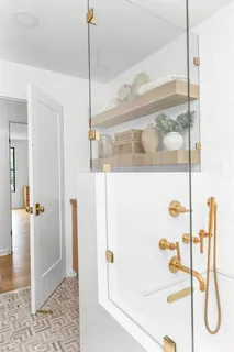 a bathroom with a shower