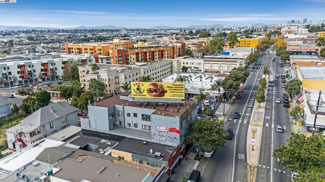 an aerial view of a city