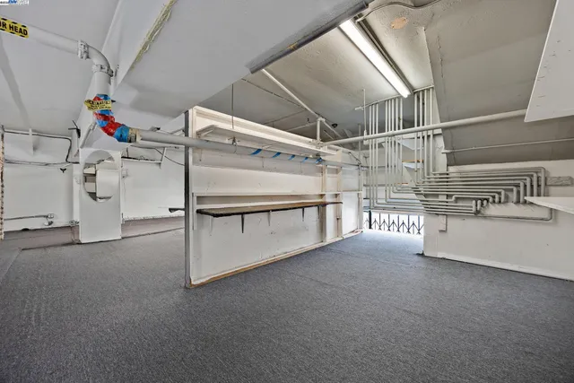 a view of a room with racks