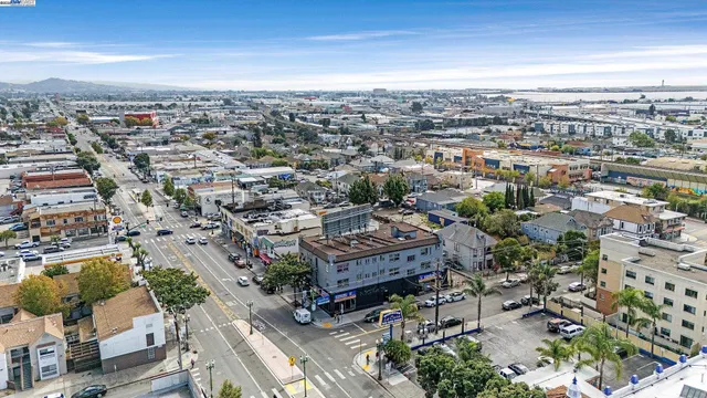 an aerial view of a city
