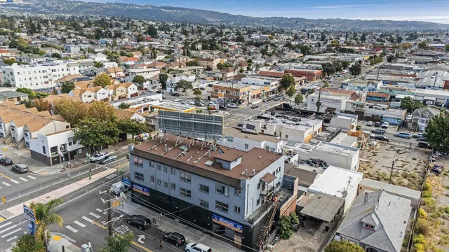 an aerial view of a city