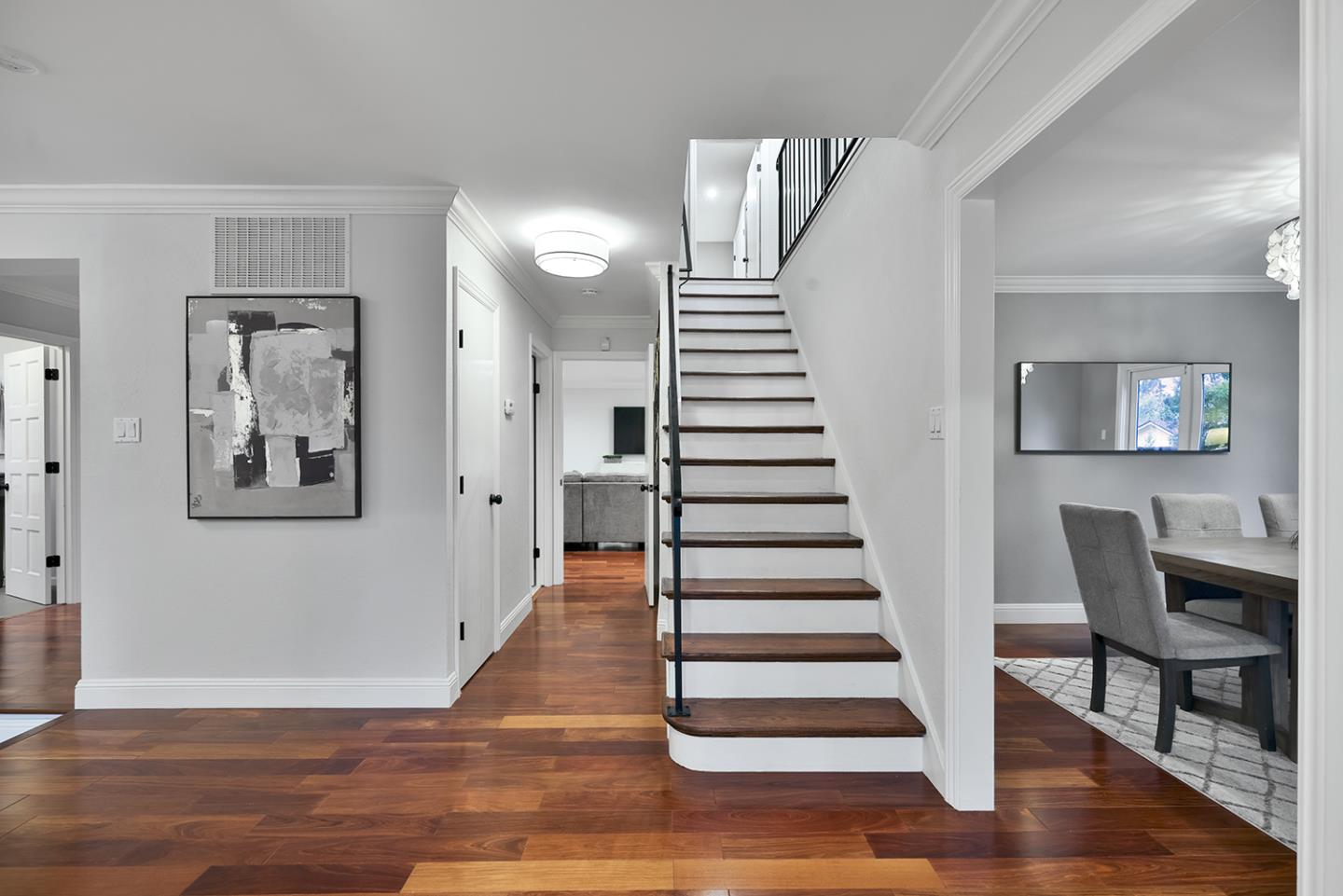 20 Tea Tree Court Hillsborough, CA 94010 - Photo 75 of 100 a view of a hallway with wooden floor and windows