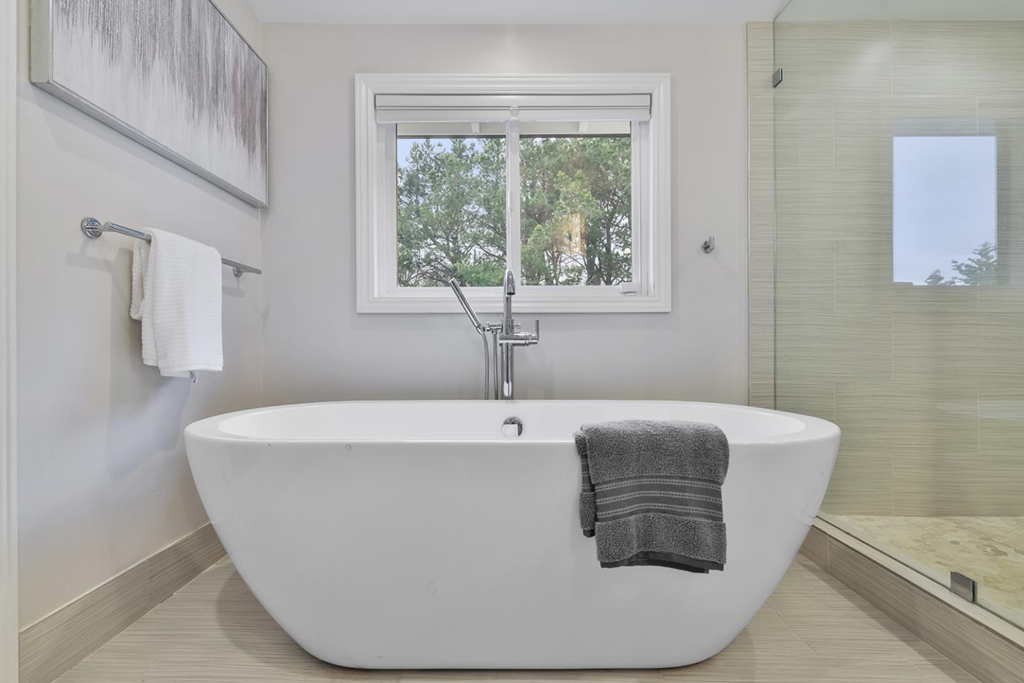 20 Tea Tree Court Hillsborough, CA 94010 - Photo 83 of 100 a white bath tub sitting in a bathroom