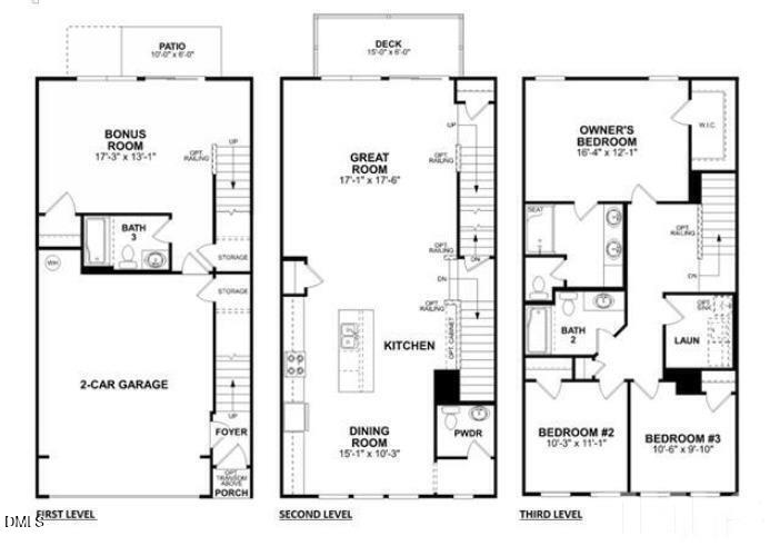 2819 Macbeth Lane Apex, NC 27502 - Photo 62 of 62 3 story Floor Plan