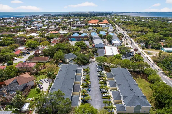 an aerial view of a house having outdoor space