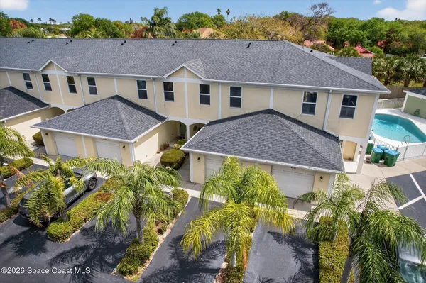 an aerial view of a house