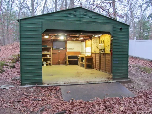 a view of a yard with tree s