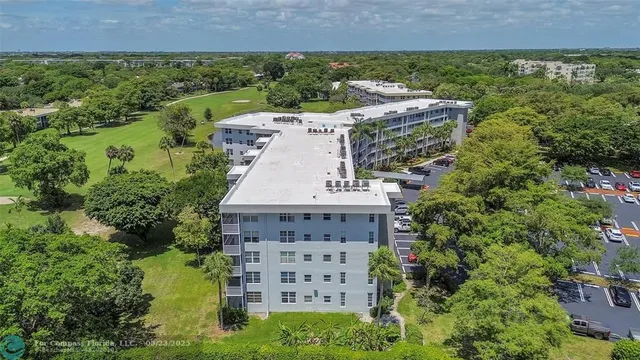 a view of a lake with a city