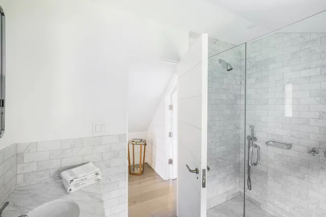 a bathroom with a shower