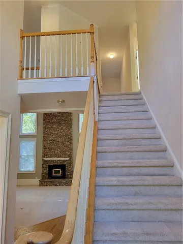 a view of entryway with wooden floor