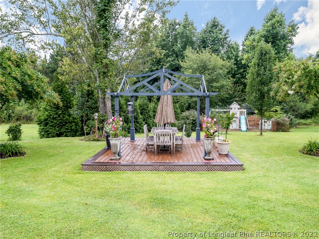 320 Porlock Way Raeford, NC 28376 - Photo 34 of 41 a view of a house with backyard and sitting area