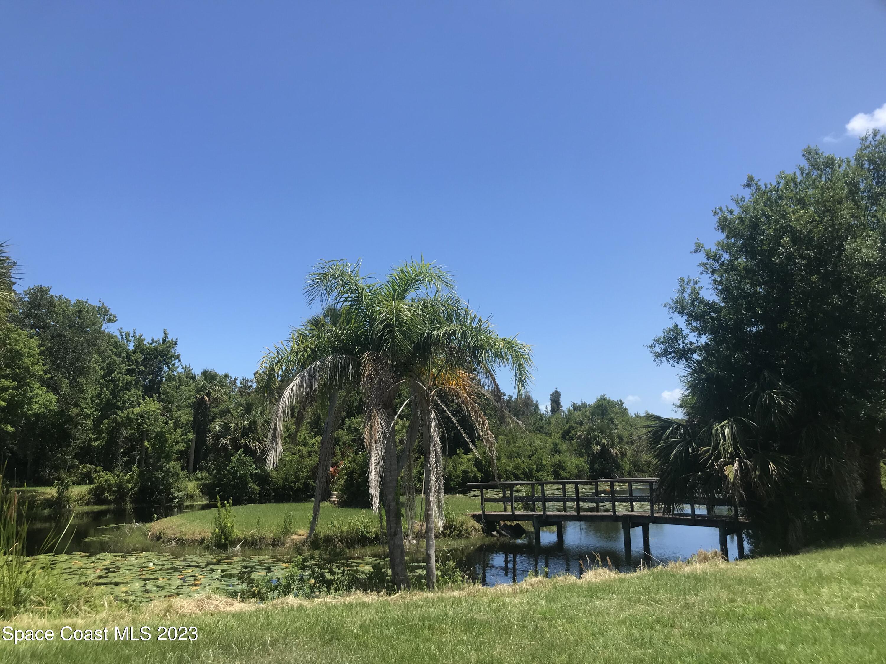 2525 Malabar Road Malabar, FL 32950 - Photo 24 of 30 a view of swimming pool with a garden and trees