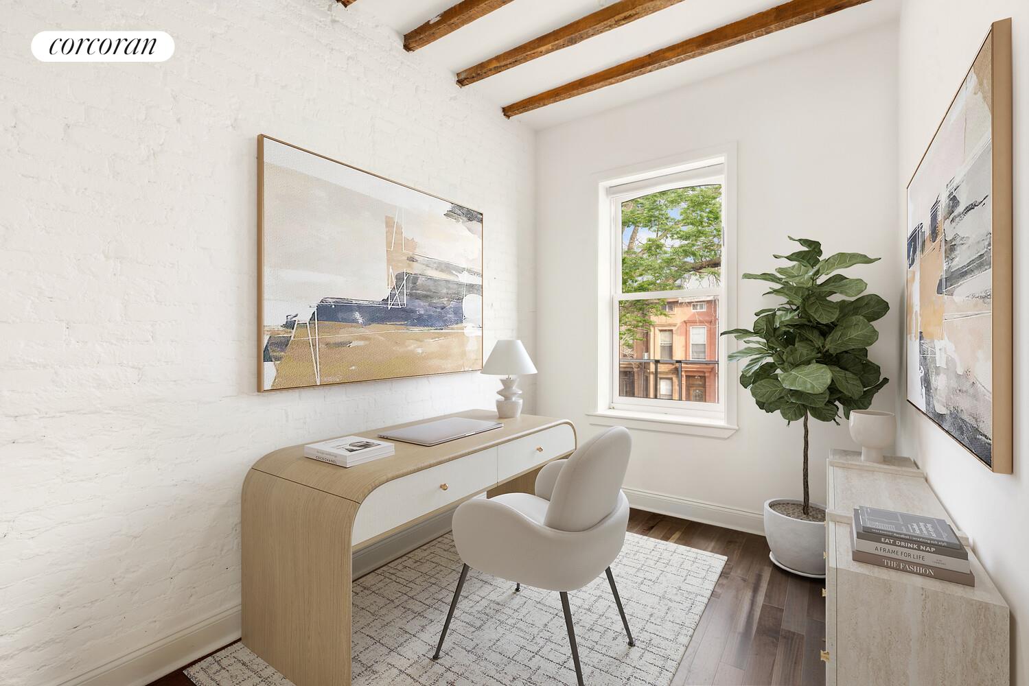 320 Macon Street, Unit 3 Brooklyn, NY 11216 - Photo 8 of 11 a view of a dining room with furniture window and wooden floor