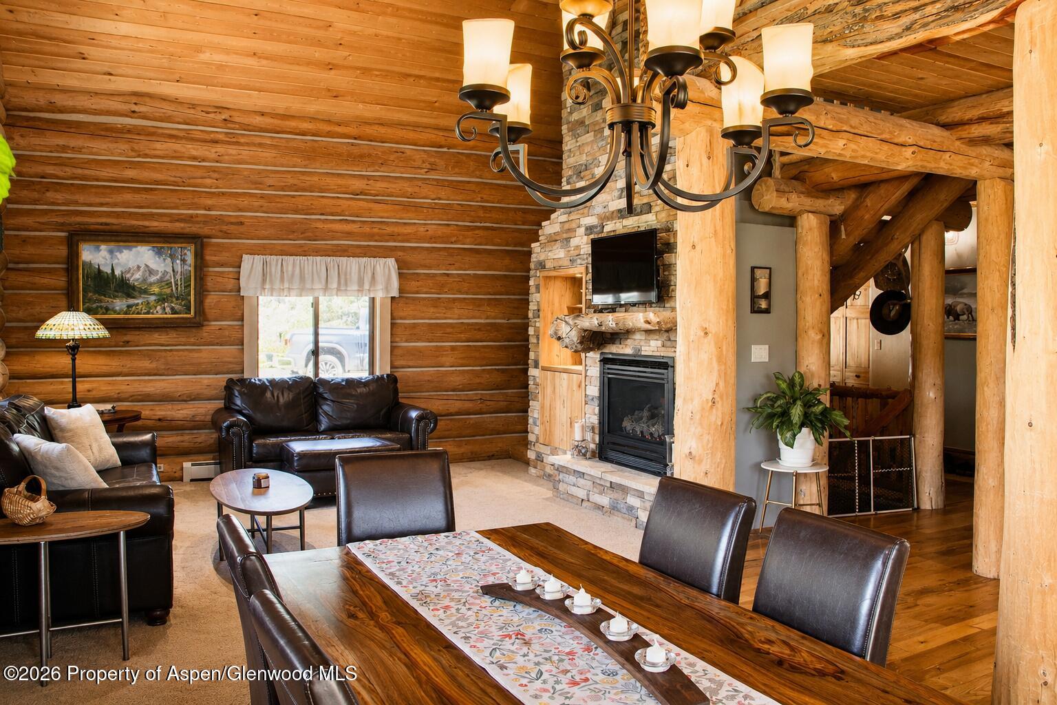 162 Original Road Basalt, CO 81621 - Photo 10 of 54 Fireplace and living room photo