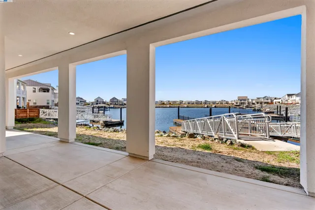 a view of a lake from a balcony
