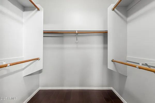 a view of small space with racks on the wall