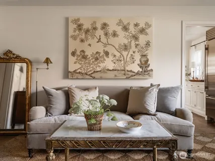 a living room with furniture