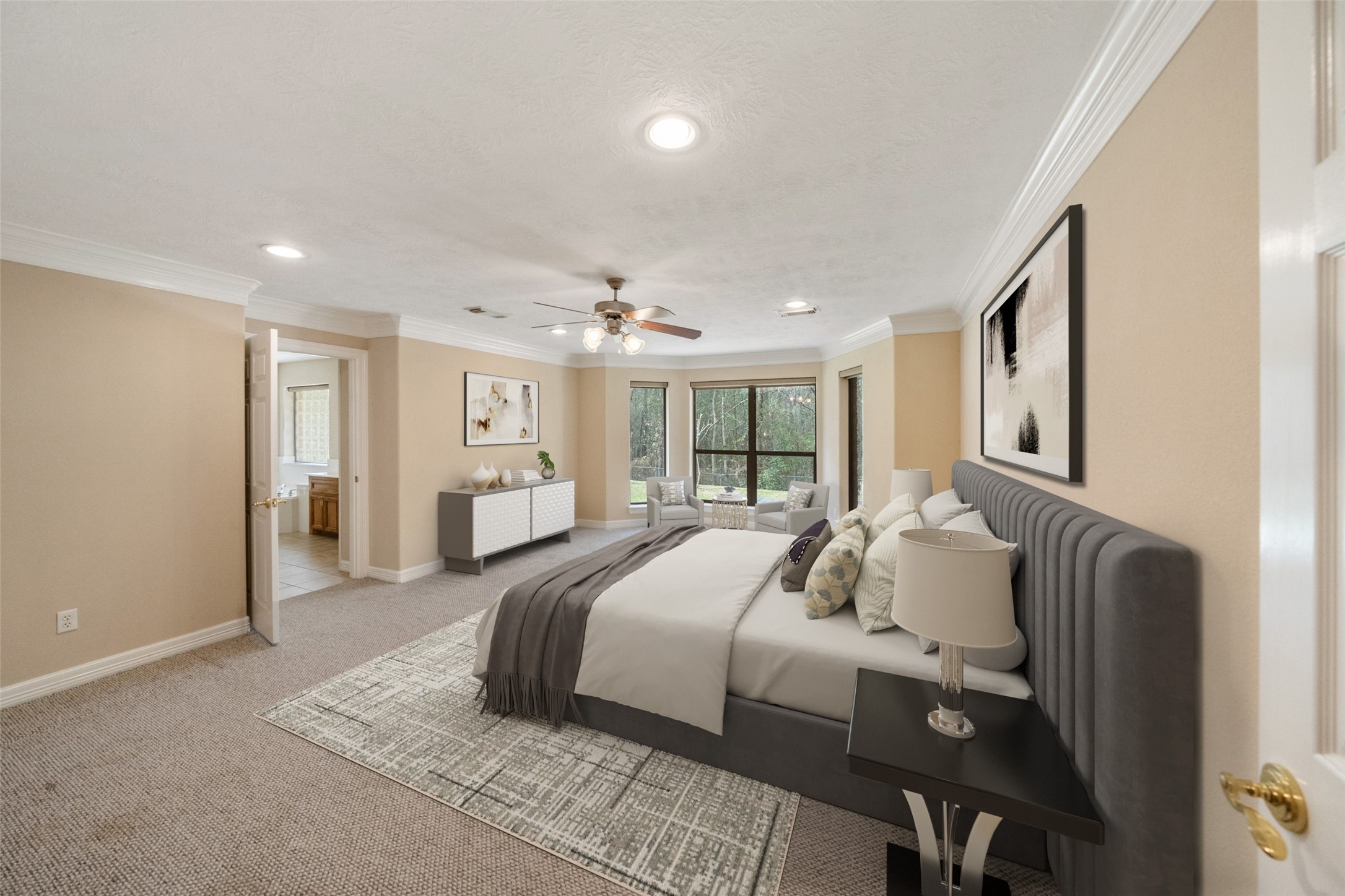 901 Longmire Road, Unit 28 Conroe, TX 77304 - Photo 9 of 31 a bed room with bed and balcony