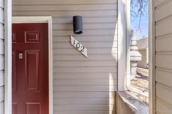 a view of wooden door