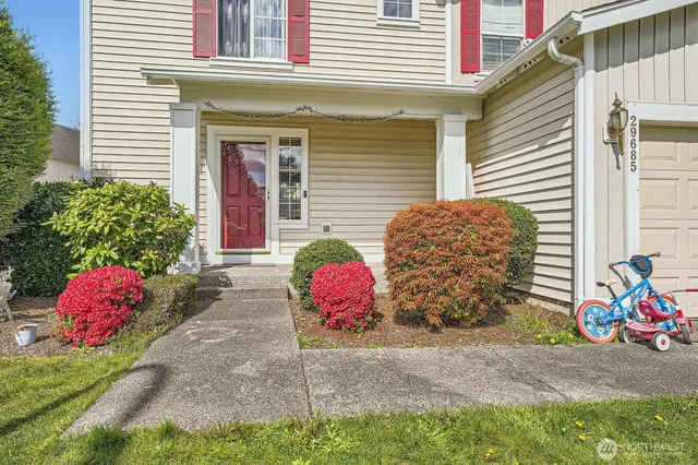 a view of a potted plants in front of a house