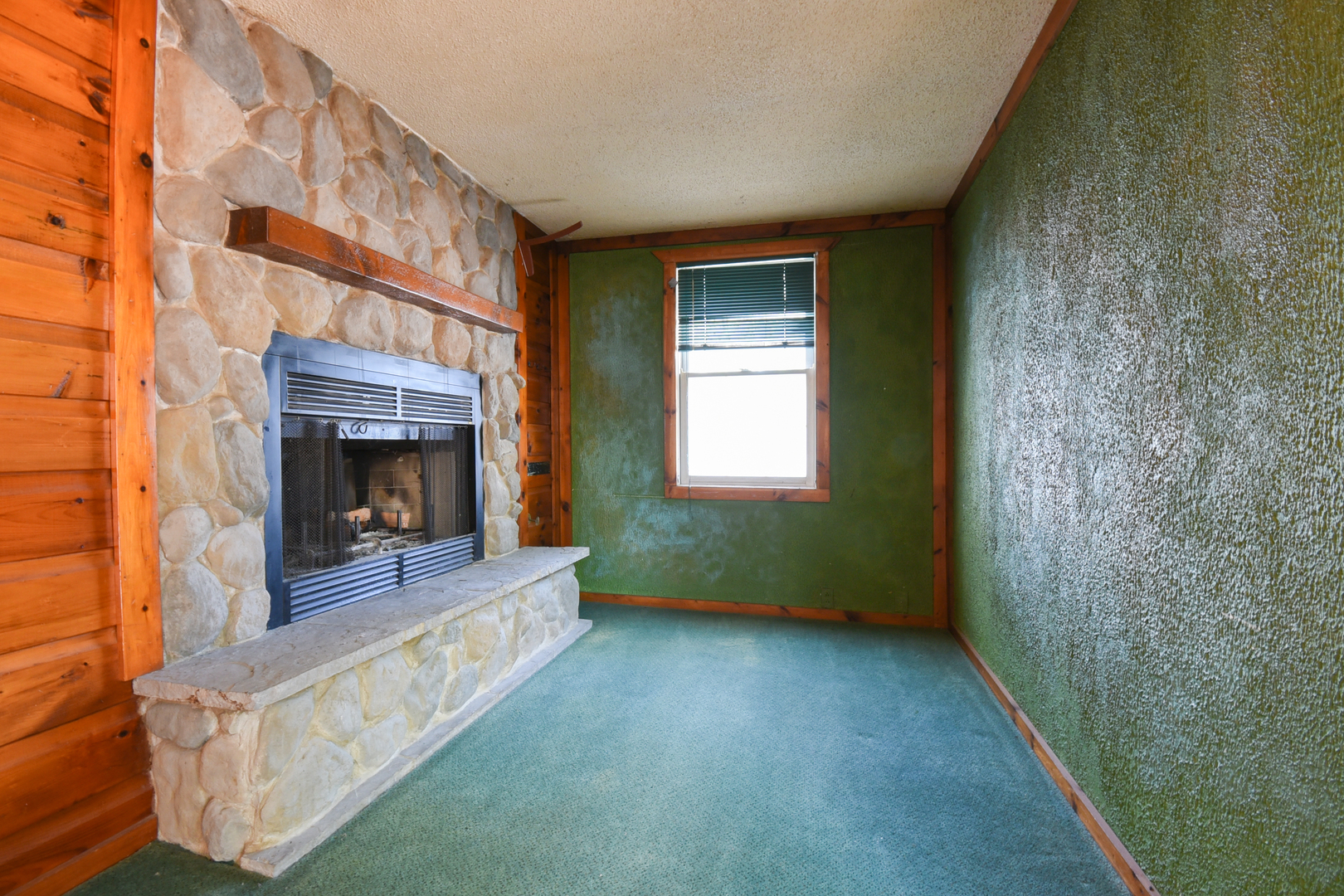 206 Circle Road Fox River Grove, IL 60021 - Photo 20 of 40 a view of an empty room with a fireplace and a window