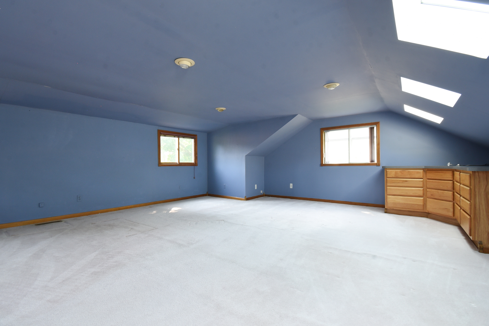 206 Circle Road Fox River Grove, IL 60021 - Photo 23 of 40 a view of an empty room with windows and cabinet in it