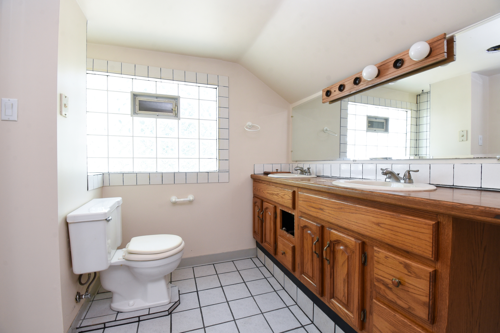 206 Circle Road Fox River Grove, IL 60021 - Photo 26 of 40 a spacious bathroom with a sink a toilet and mirror