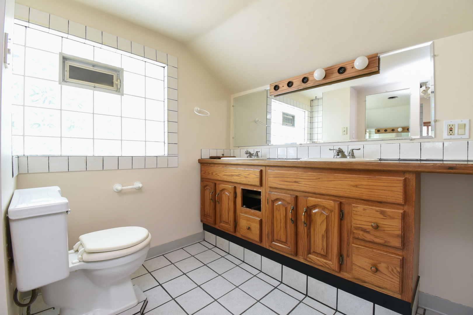 206 Circle Road Fox River Grove, IL 60021 - Photo 28 of 40 a bathroom with a sink a toilet and mirror
