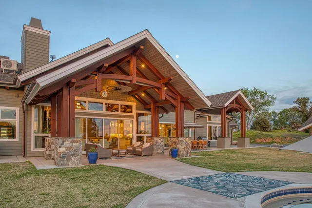 a view of a yard with an outdoor space